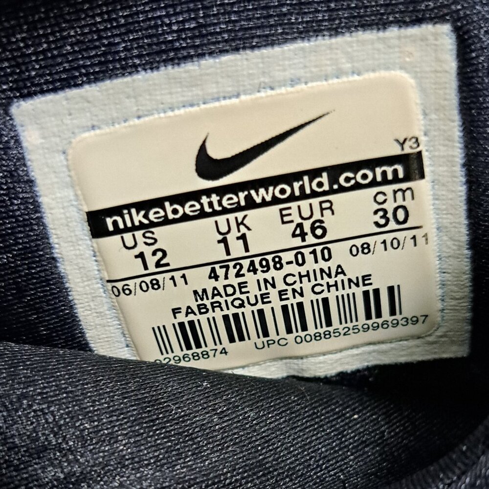 %Size 12 Men Nike Total Air Foamposite Max 2011 Black Anthracite FLAW / A 27 - Picture 7 of 16